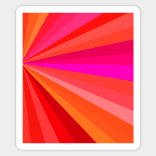 Bright Pink and Orange Retro Stripes Sticker